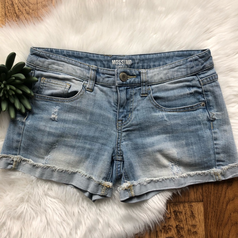 Rolled Cuff Denim Jean Shorts